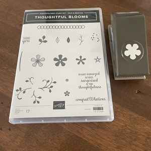 Retired Stampin Up! Thoughtful Blooms stamp set and punch!
